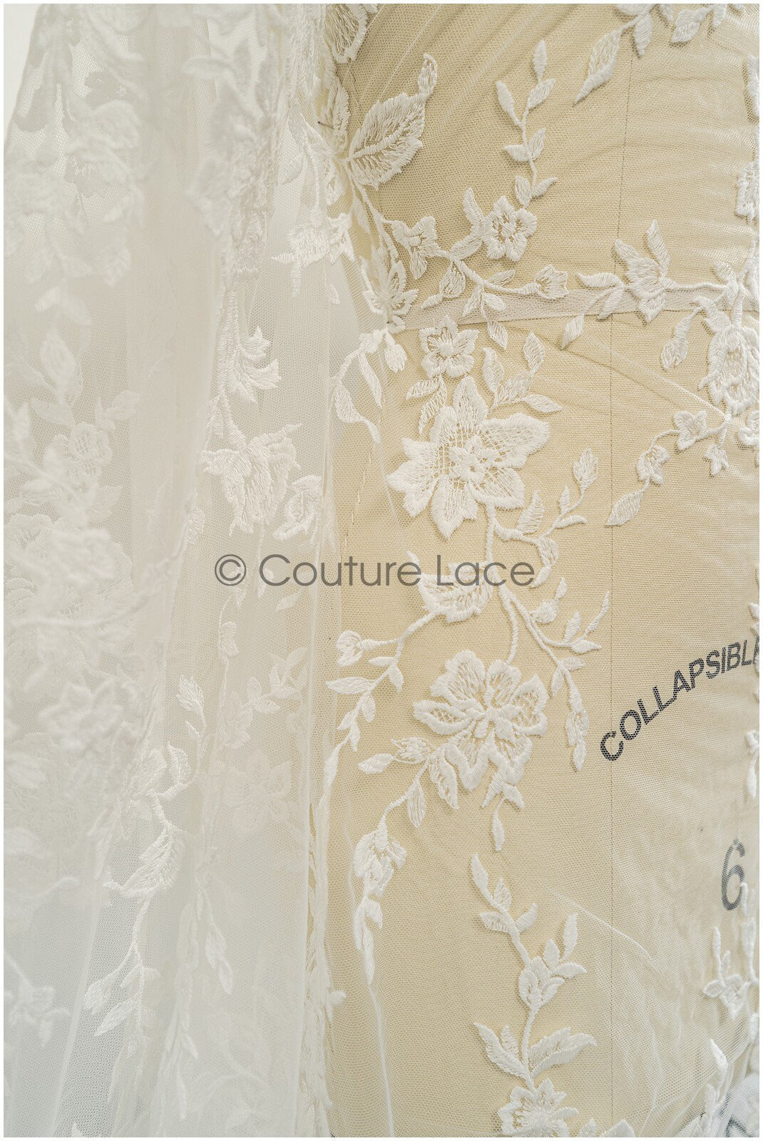Blumen Spitzenstoff Off-White/ Braut Spitze/ Hochzeitskleid Spitzenstoff/ bestickter Spitzenstoff/ Spitzenschleier// L21-149C