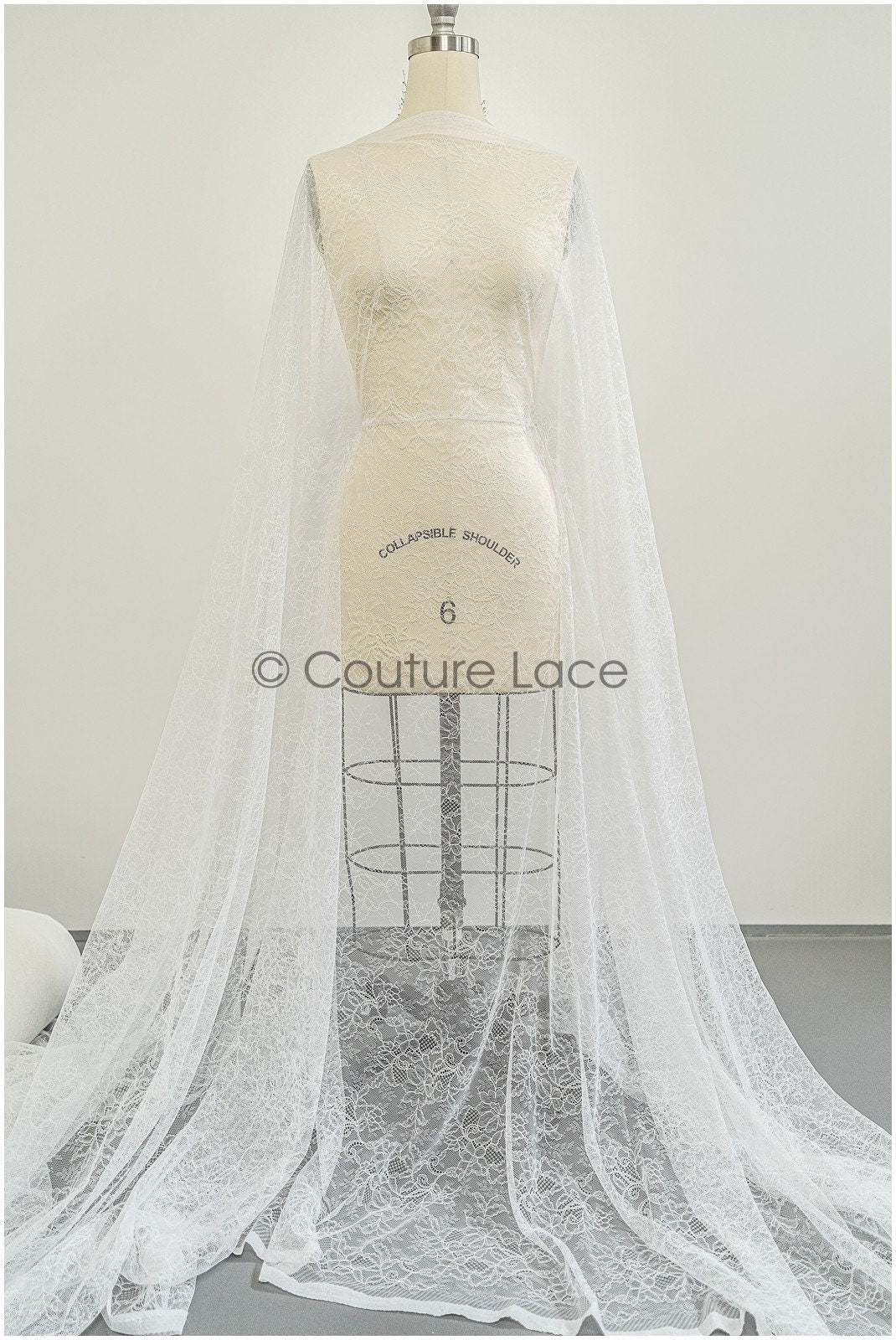 French floral lace/ bridal raschel lace/ French veil lace/ bridal chanitilly lace/ Edwardian lace fabric// L21-413