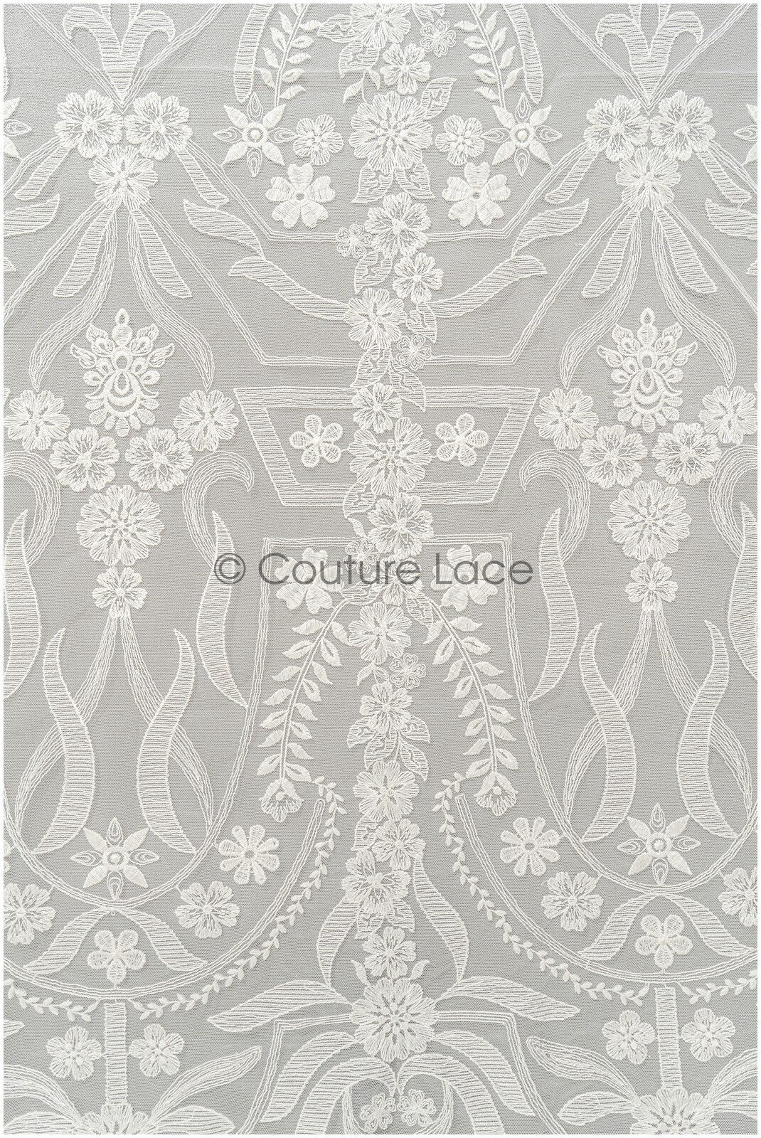1.2yds Geometric floral lace/ embroidered floral lace off-white/ bridal lace/ soft boho lace fabric/ bridal lace fabric// L21-097C