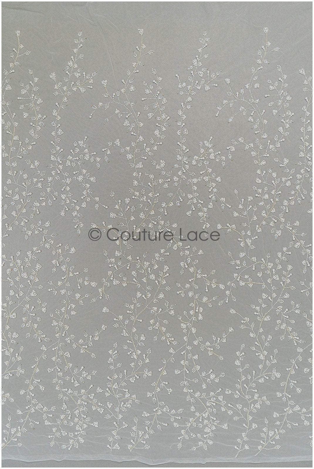 Pearl lace fabric off-white/ Pearl wedding dress lace/ Bridal lace fabric/ Pearl lace// L21-132N