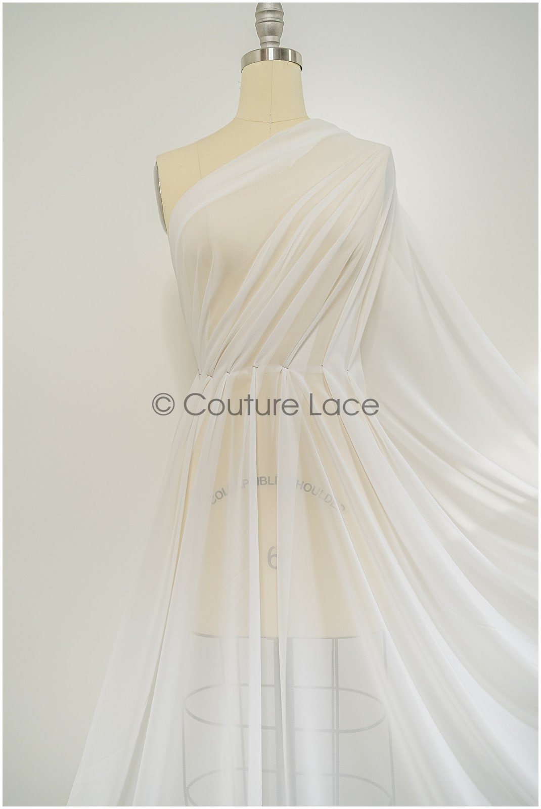 Very soft, flowing & light bridal chiffon in off-white/ bridal chiffon fabric// R-125