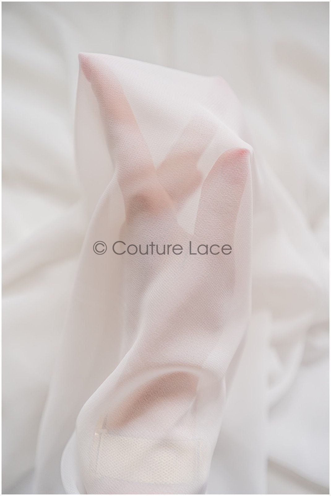 Very soft, flowing & light bridal chiffon in off-white/ bridal chiffon fabric// R-125