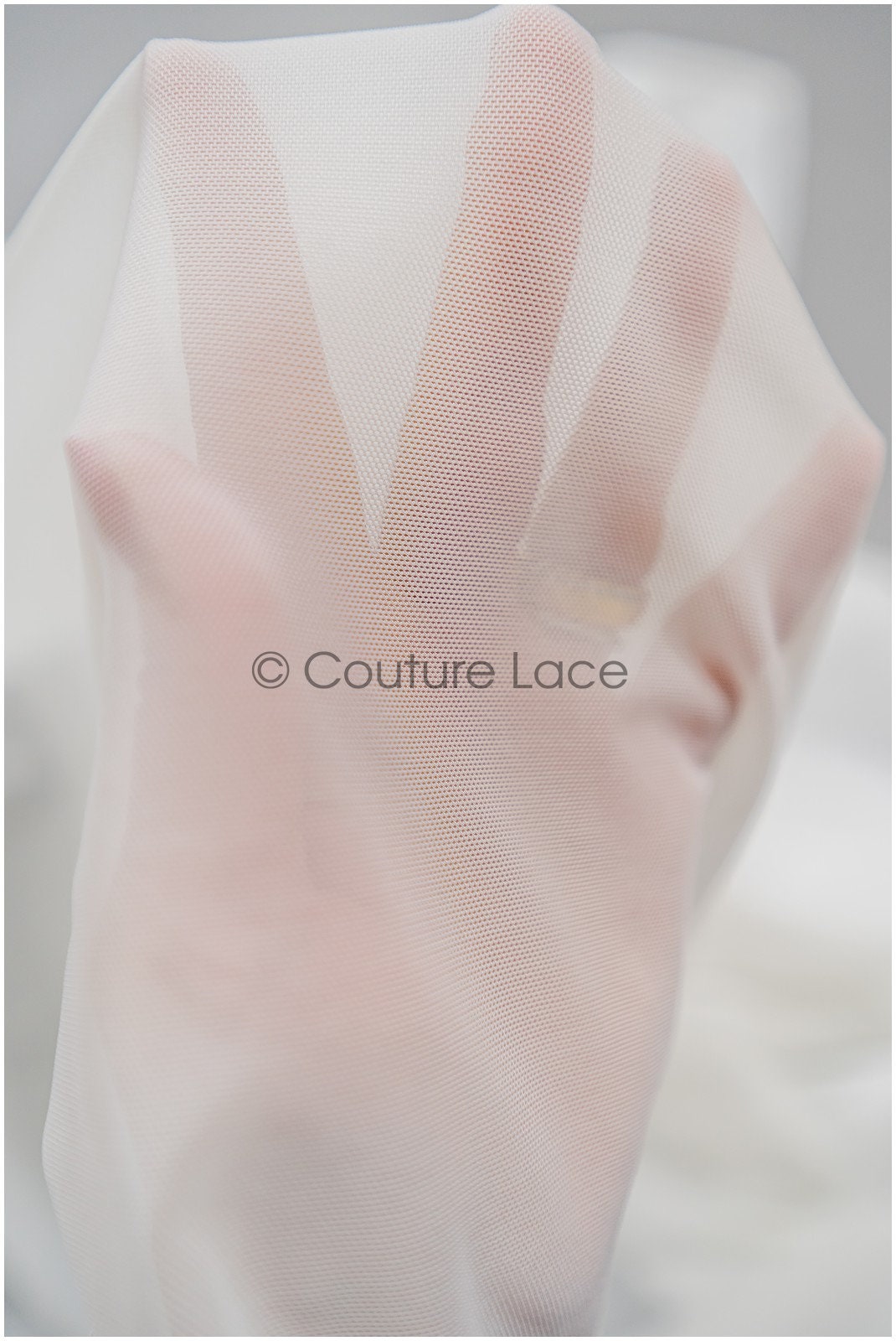 Exquisite off-white stretch fabric/ elegant stretch net tulle lace fabric/ flawless net tulle lace// R-127