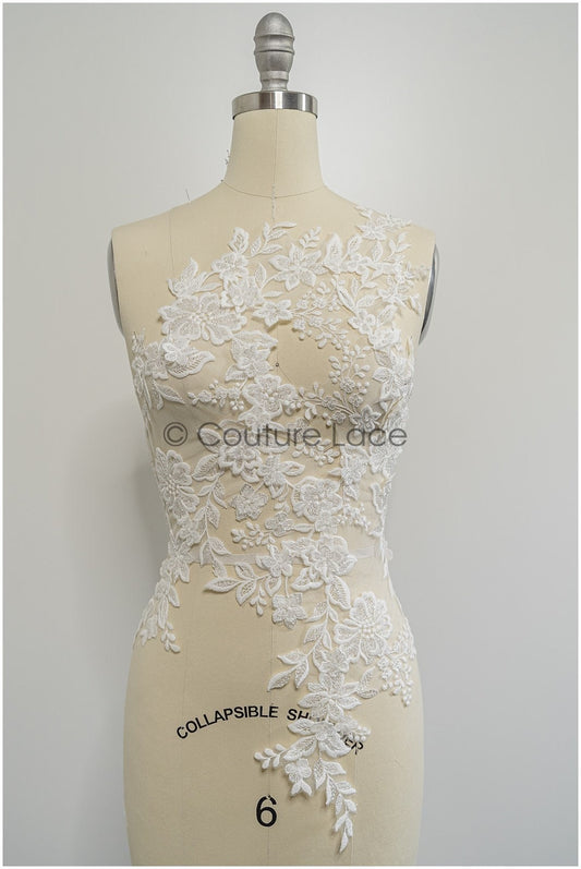 Appliques de fleurs 3D, Applique de fleur de mariée, Applique de fleur de mariée, Applique de dentelle de robe de mariée, Patch de fleur 3D de mariée // A21-237