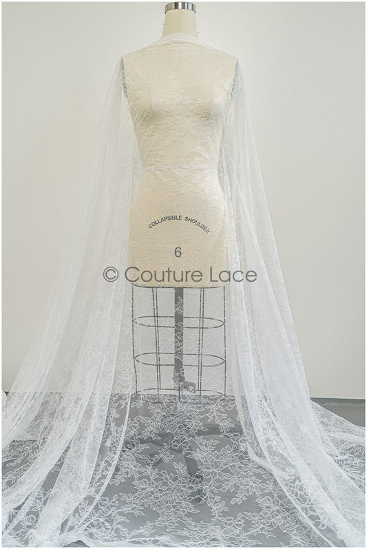 1.8yds // Französische florale Spitze/ Raschelspitze für die Braut/ französische Schleierspitze/ Chanitilly-Spitze für die Braut/ edwardianischer Spitzenstoff// L21-415-REST-1.8yds