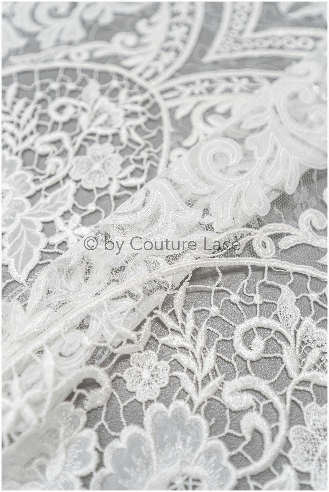 Braut Spitzenstoff Off-White/ gehäkelte Hochzeit Spitze/ Boho Spitzenstoff/ französische Braut Spitze/ Boho Spitzenstoff// L21-366