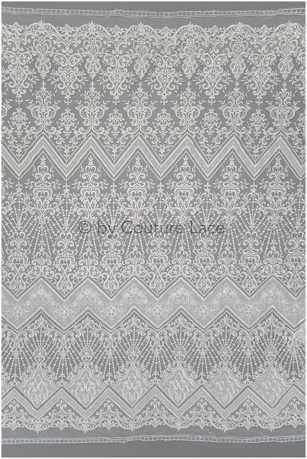 Luxury lace fabric off-white/ French bridal lace/ modern embellished lace fabric/ couture bridal lace fabric/ boho lace fabric// L21-365