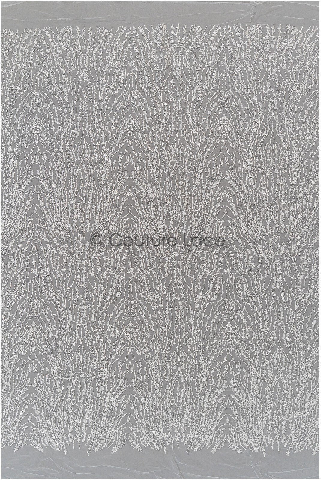 Wellenmuster Brautspitze Stoff/ Braut Spitzenstoff Off-White/ geometrisches Muster/ Spitzenstoff mit Blumen// L20-024N