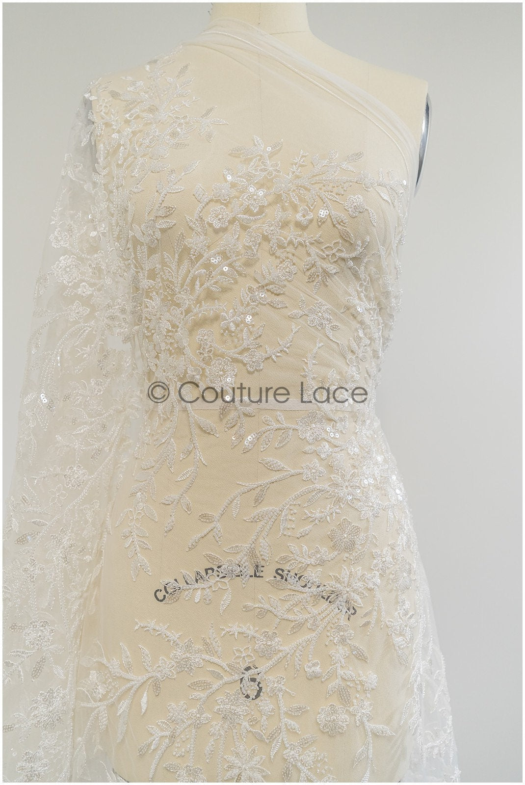 Perlen Brautspitze/ Blumen Couture Spitze Stoff/ Perlen Hochzeit Spitze/ Designer Couture Spitze/ Blumen Perlen Spitze// L21-176N