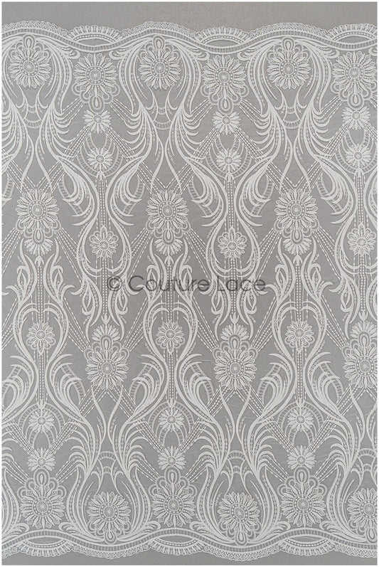 Tejido de encaje boho en blanco roto / Encaje nupcial de algodón / Encaje para vestidos de novia boho / Encaje nupcial vintage // L21-196N