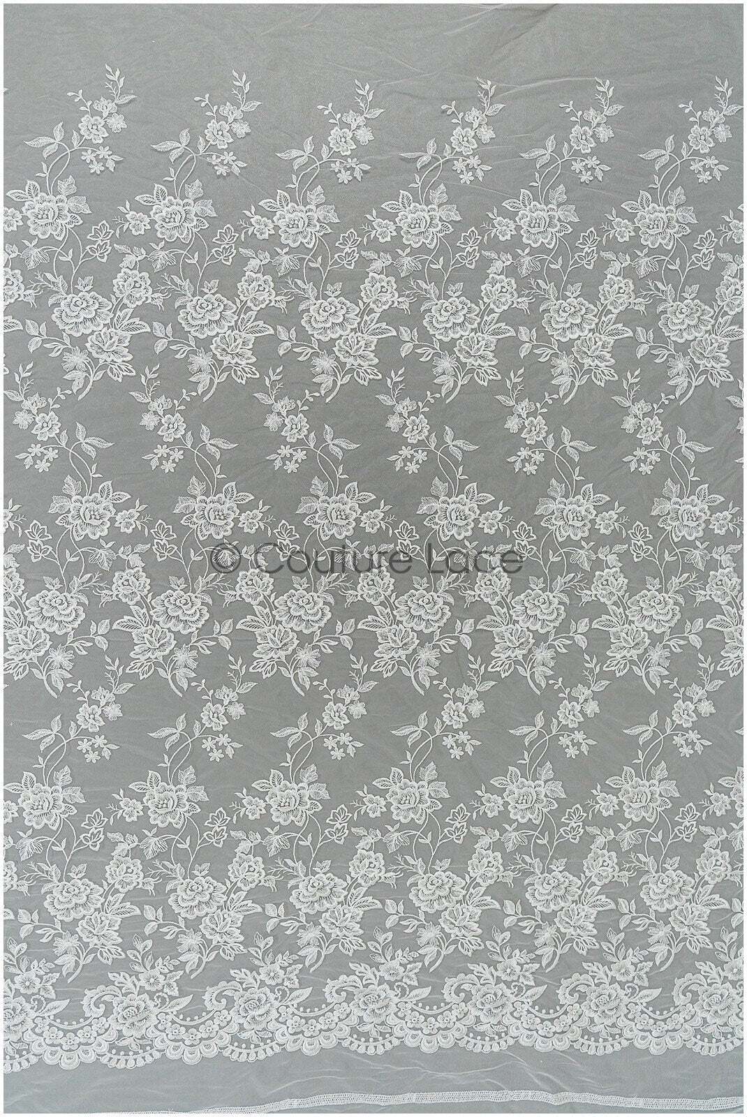 Floral lace fabric, rose bridal lace, flower bridal lace, flower blossom lace, bridal flower lace, spring flower lace// L21-098N