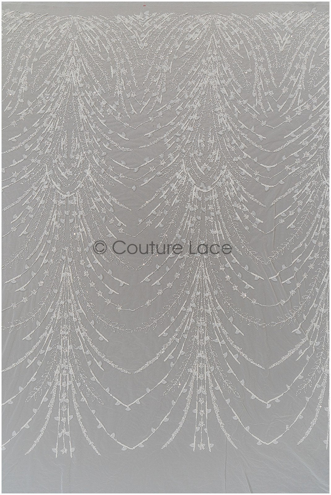 Handperlen Brautspitze Off-White/ Perlen Braut Spitze/ Couture Brautspitzenstoff mit Perlen/ Designer Couture Spitze// L21-191