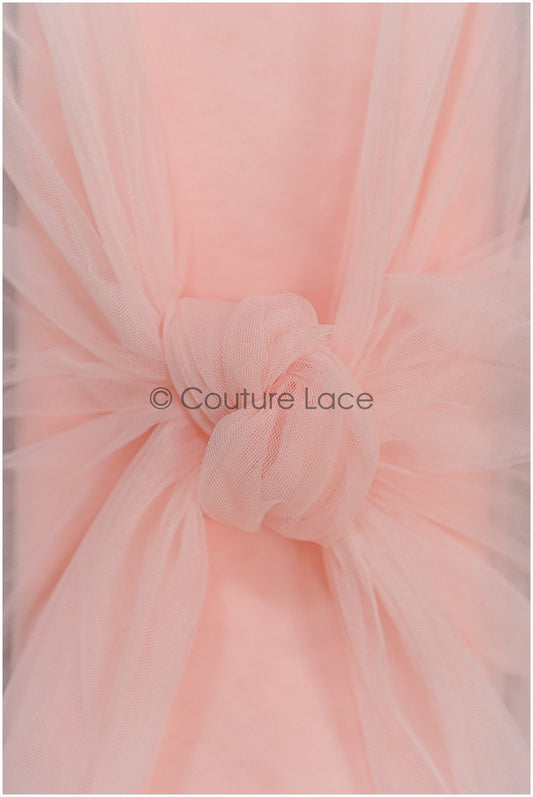 Bright Coral - 160cm breit sehr weicher Tüllstoff für Brautschleier und Hochzeitskleider/ weicher Netzstoff// R-147-24
