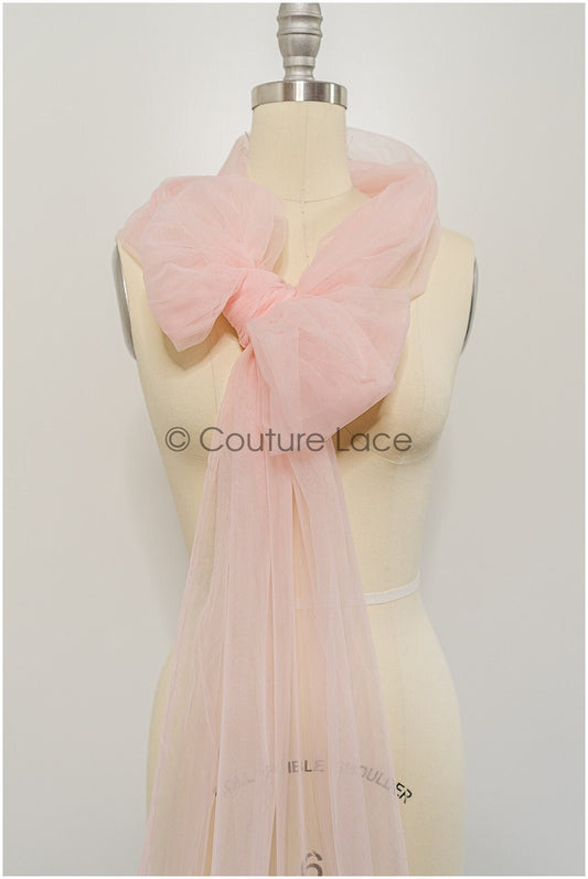 Bright Coral - 160cm breit sehr weicher Tüllstoff für Brautschleier und Hochzeitskleider/ weicher Netzstoff// R-147-24-Ballen 30YDS