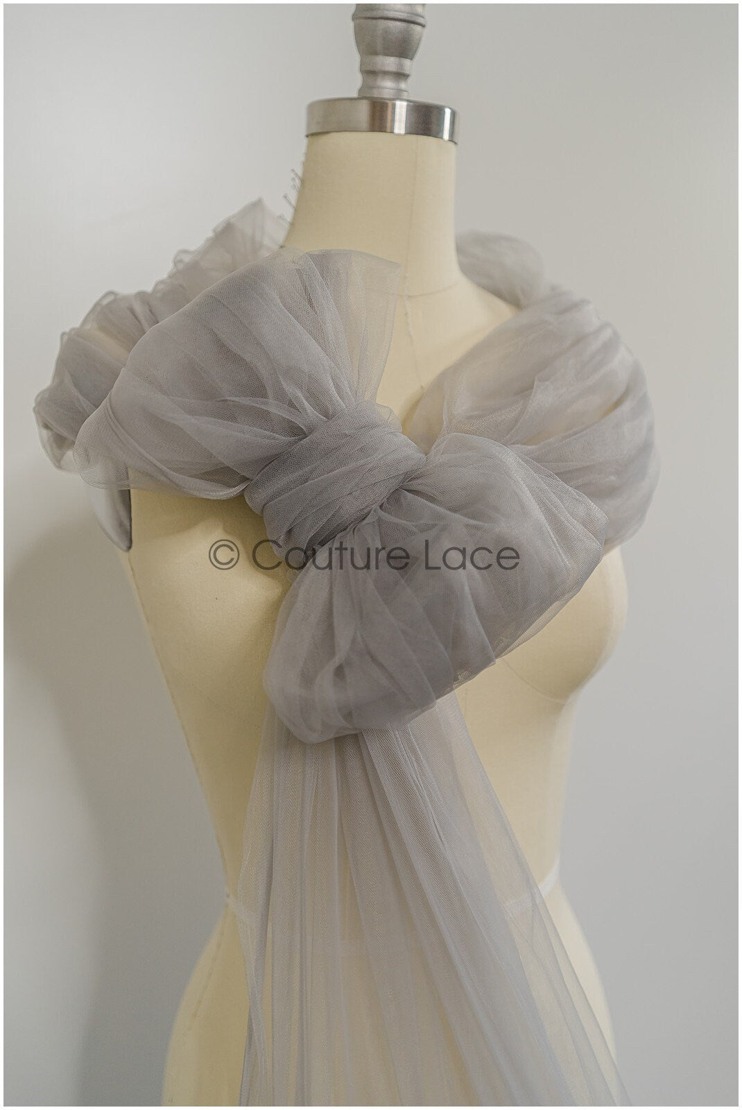 Steel grey - 160cm wide very soft tulle fabric for bridal veils and wedding dresses/ soft mesh fabric// R-149-52