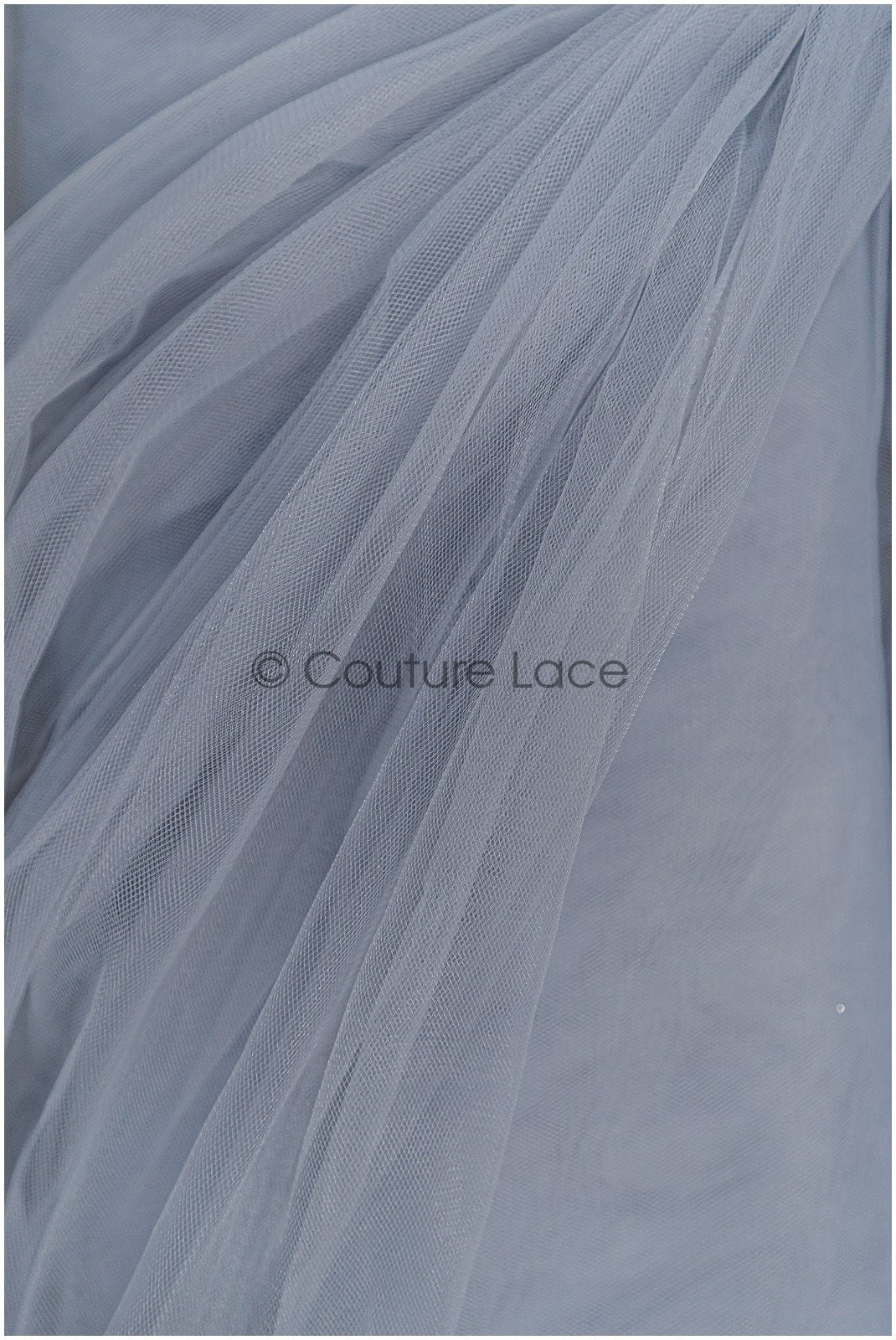 Grey Blue - 160cm wide very soft tulle fabric for bridal veils and wedding dresses/ soft mesh fabric// R-151-56