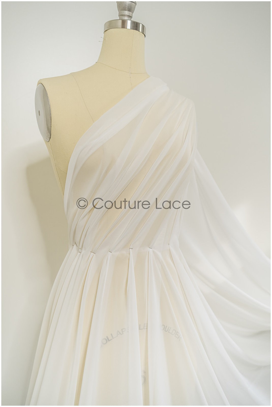 Very soft, flowing & light bridal chiffon in off-white/ bridal chiffon fabric// R-125