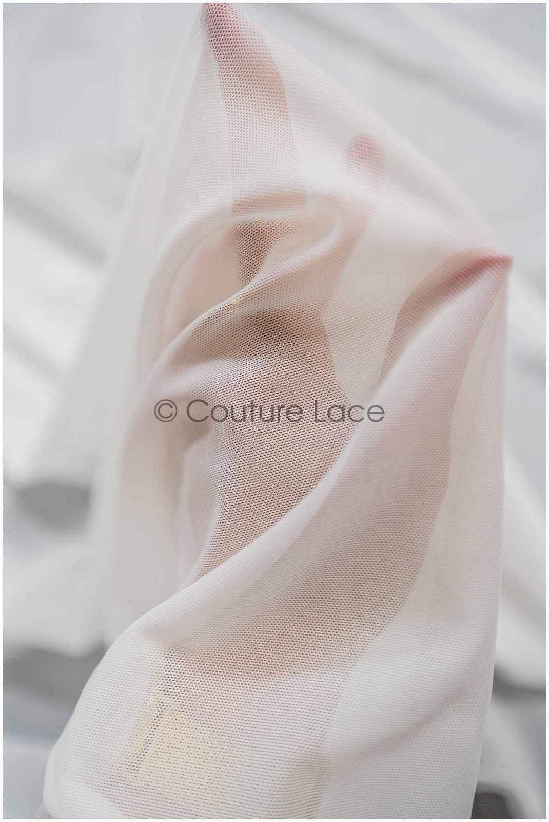 Exquisite off-white stretch fabric/ elegant stretch net tulle lace fabric/ flawless net tulle lace// R-127
