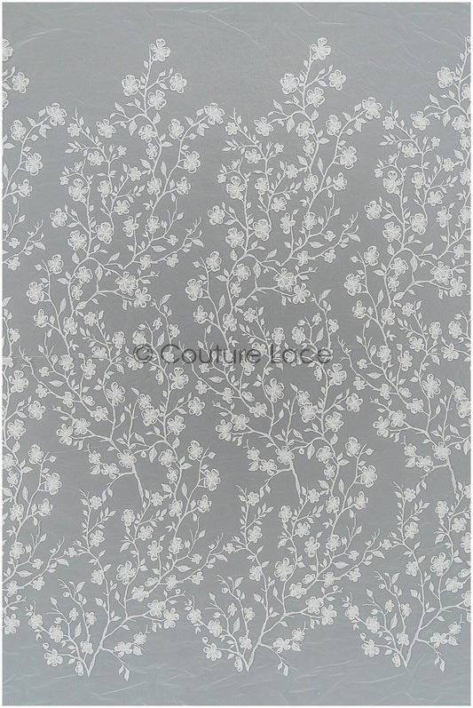 Blüten Spitzenstoff Off-White/ Brautspitze mit Perlen/ Blüten Brautspitze/ Braut Spitze// L21-119