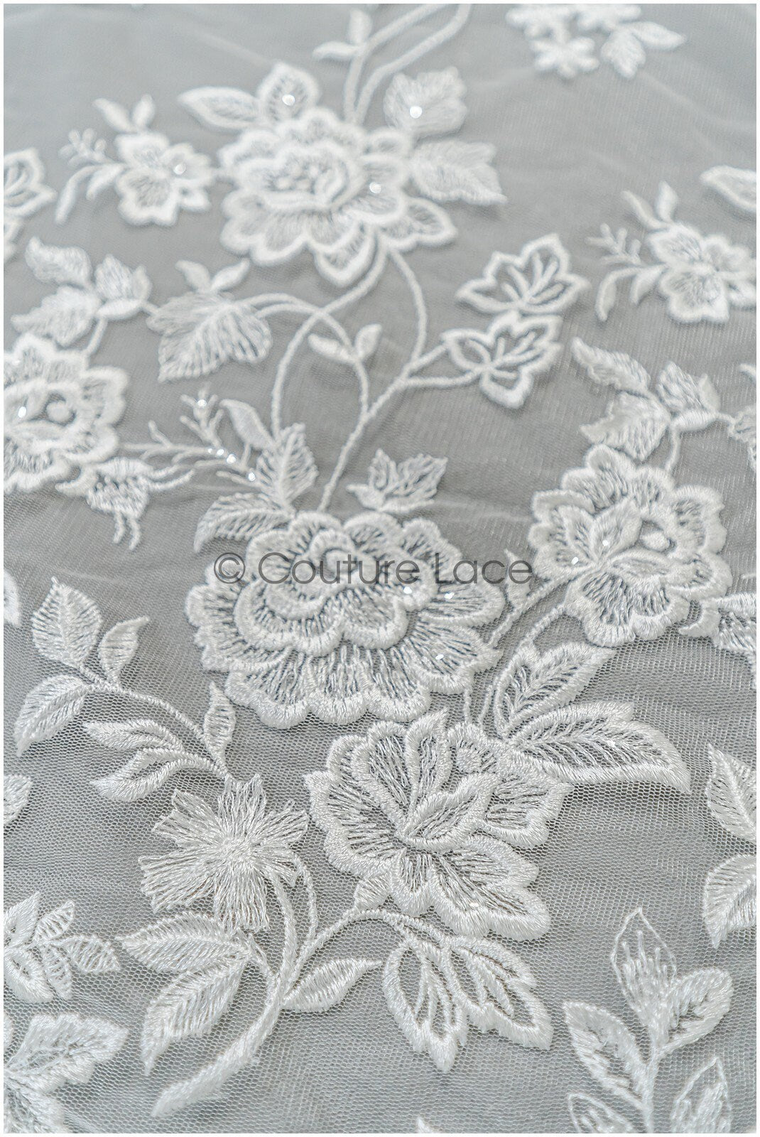 Floral lace fabric, rose bridal lace, flower bridal lace, flower blossom lace, bridal flower lace, spring flower lace// L21-098N