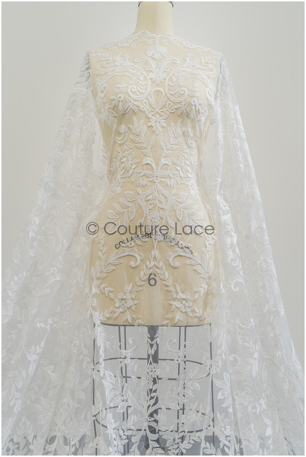 Braut Spitzenstoff Off-White/ Blatt Spitzenstoff/ Blumen Spitze/ Boho Spitzenstoff/ Boho Braut Spitzenstoff// L21-409