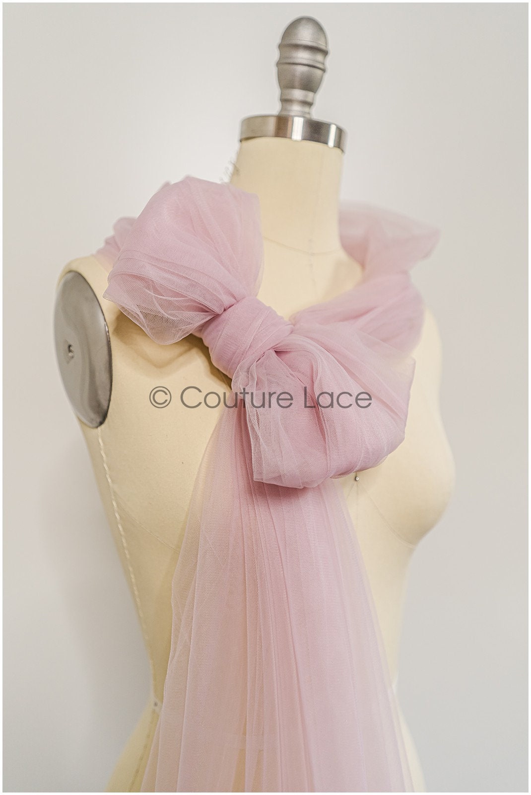 Pastel pink - 160cm wide very soft tulle fabric for bridal veils and wedding dresses/ soft mesh fabric// R-150-53