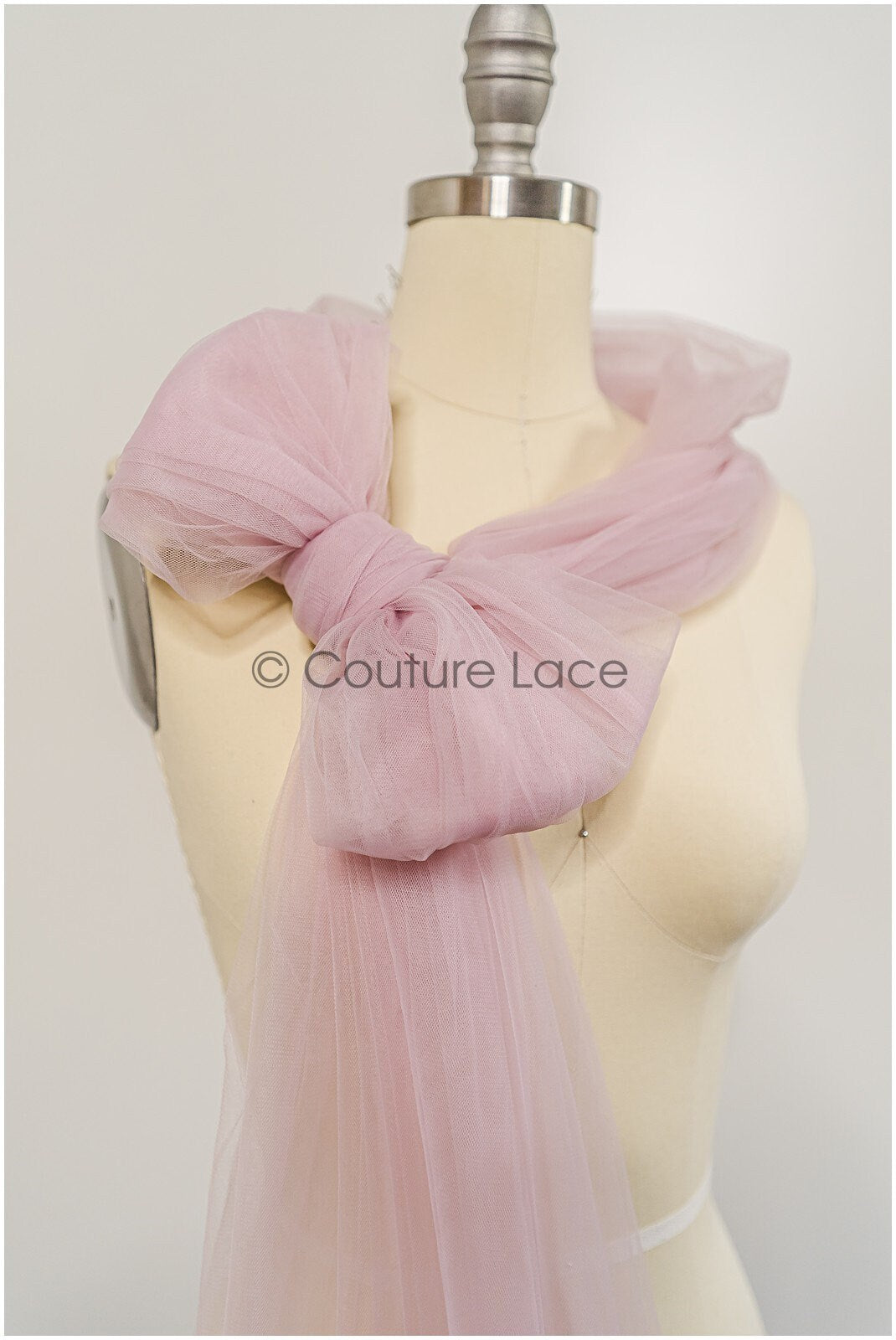 Pastel pink - 160cm wide very soft tulle fabric for bridal veils and wedding dresses/ soft mesh fabric// R-150-53