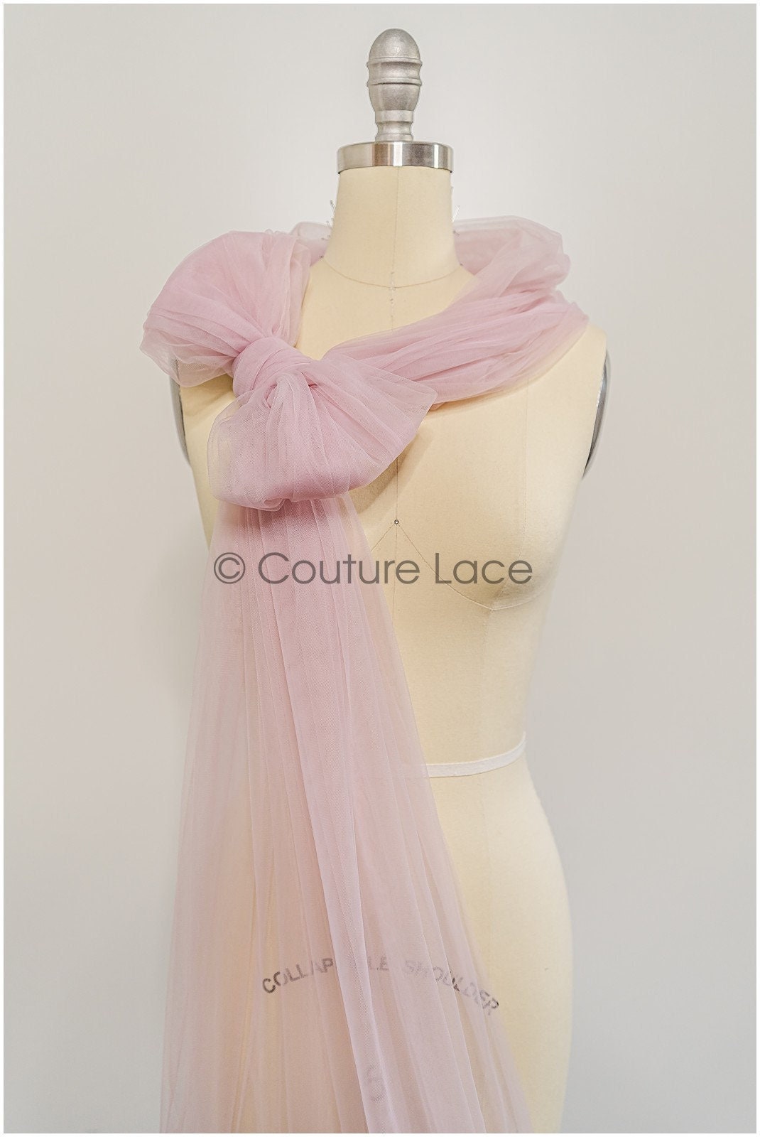 Pastel pink - 160cm wide very soft tulle fabric for bridal veils and wedding dresses/ soft mesh fabric// R-150-53