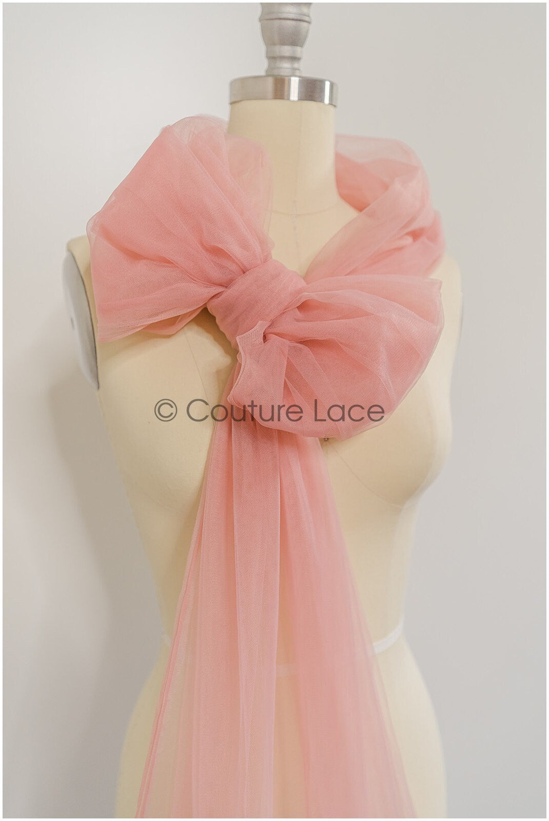 Salome Pink - 160cm wide very soft tulle fabric for bridal veils and wedding dresses/ soft mesh fabric// R-148-25