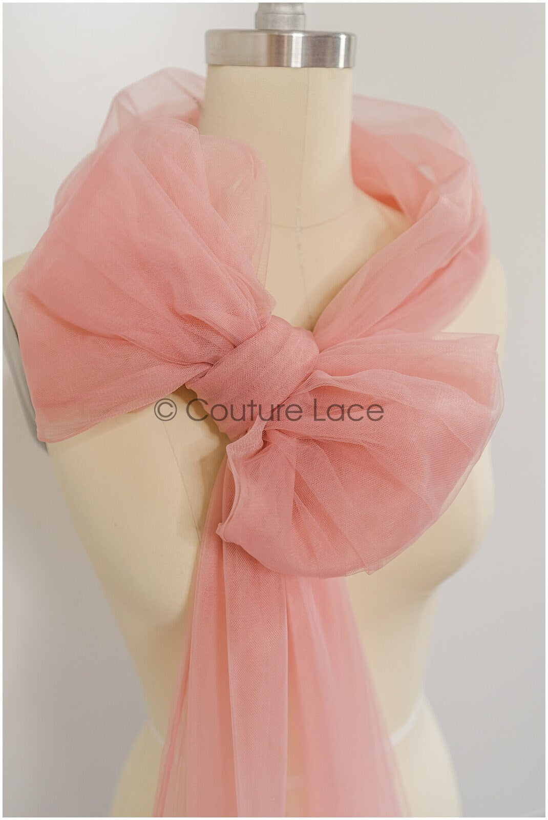 Salome Pink - 160cm wide very soft tulle fabric for bridal veils and wedding dresses/ soft mesh fabric// R-148-25