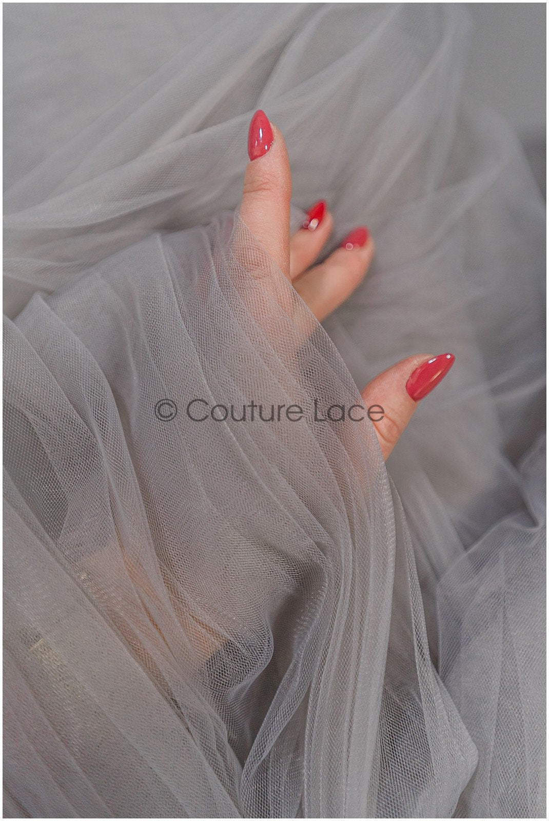 Steel grey - 160cm wide very soft tulle fabric for bridal veils and wedding dresses/ soft mesh fabric// R-149-52