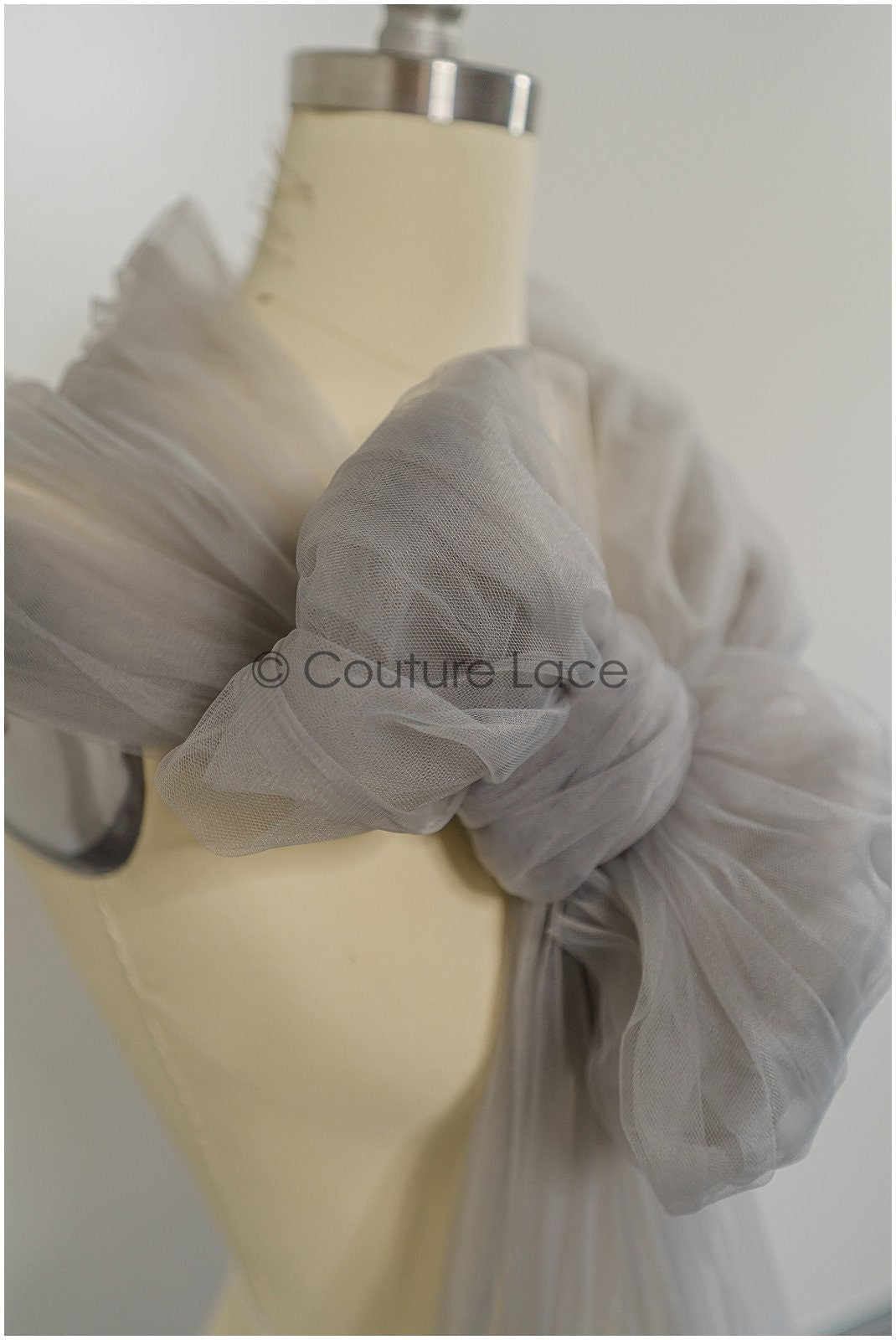 Steel grey - 160cm wide very soft tulle fabric for bridal veils and wedding dresses/ soft mesh fabric// R-149-52