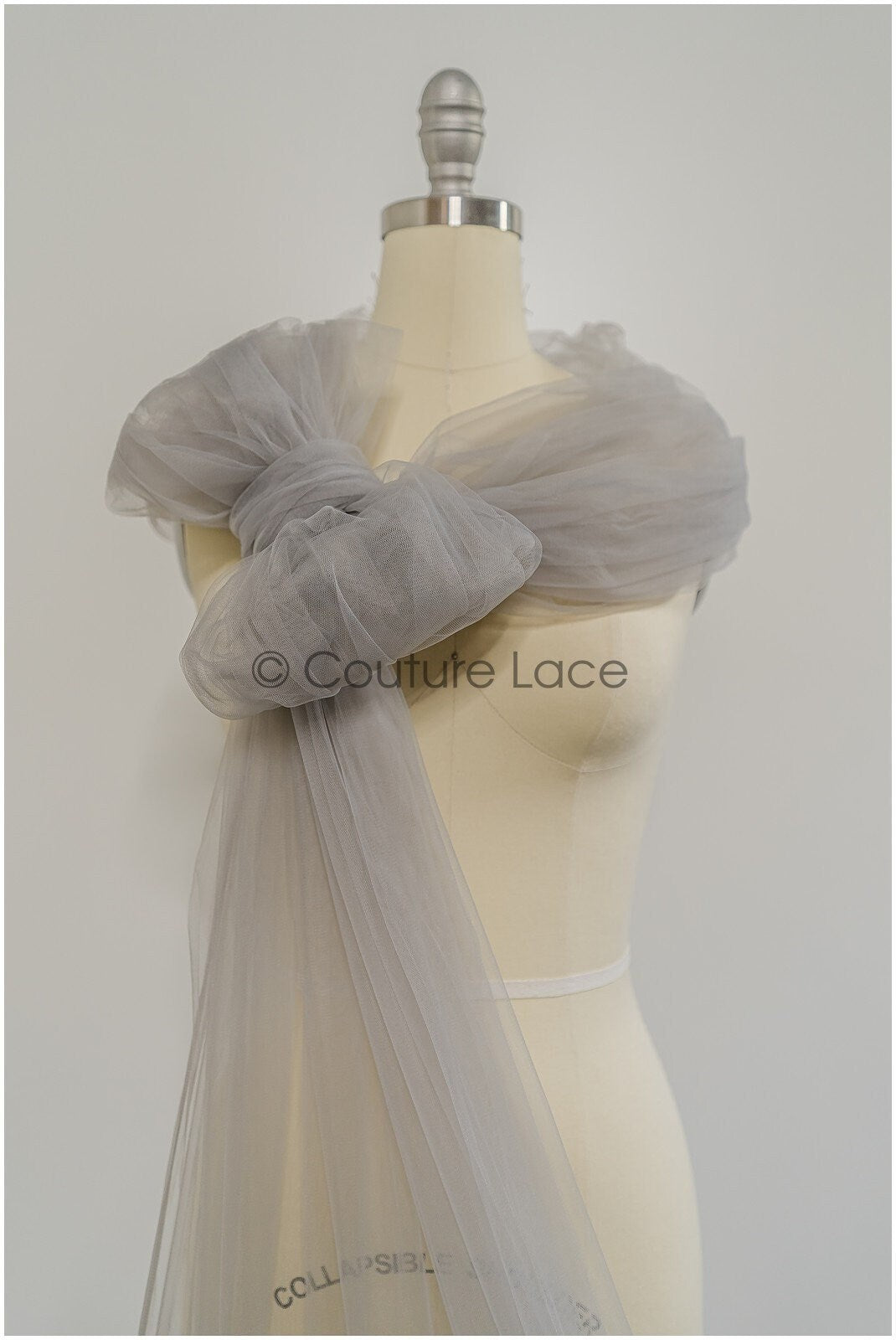 Steel Grey - 160cm wide very soft tulle fabric for bridal veils and wedding dresses/ soft mesh fabric// R-149-52-BOLT 30YDS