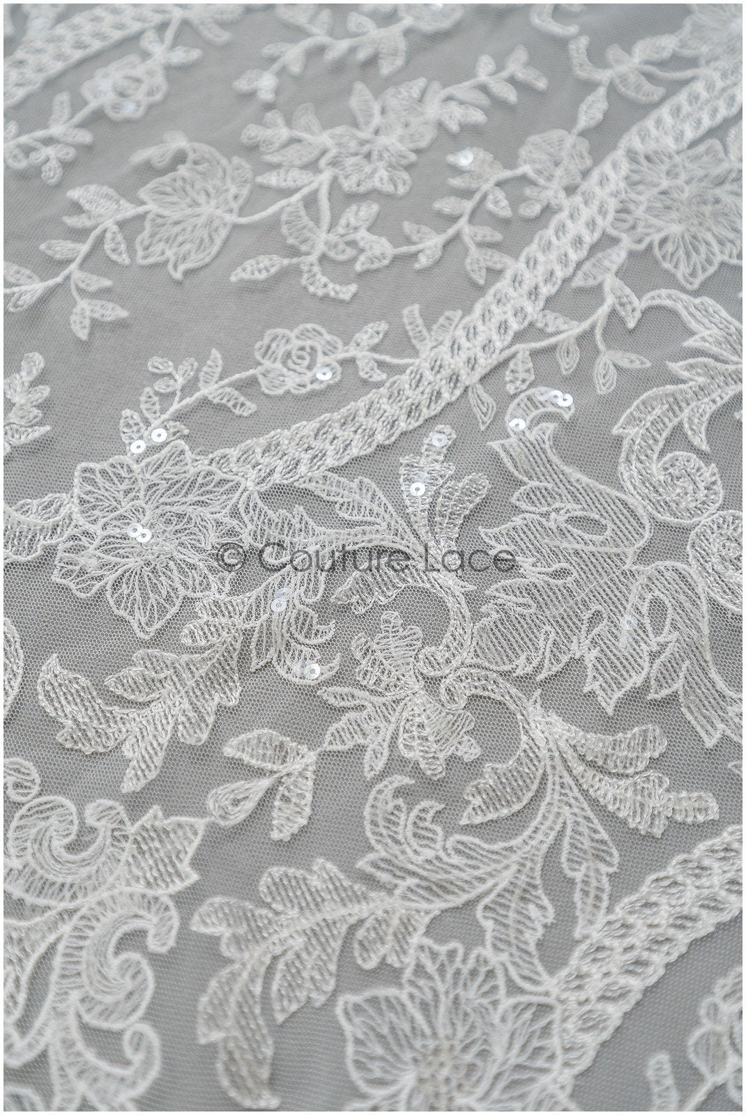 Romantische Braut Spitze Off-White/ Blumen Spitze/ Hochzeitskleid Spitenstoff/ Brautsptze// L21-085B