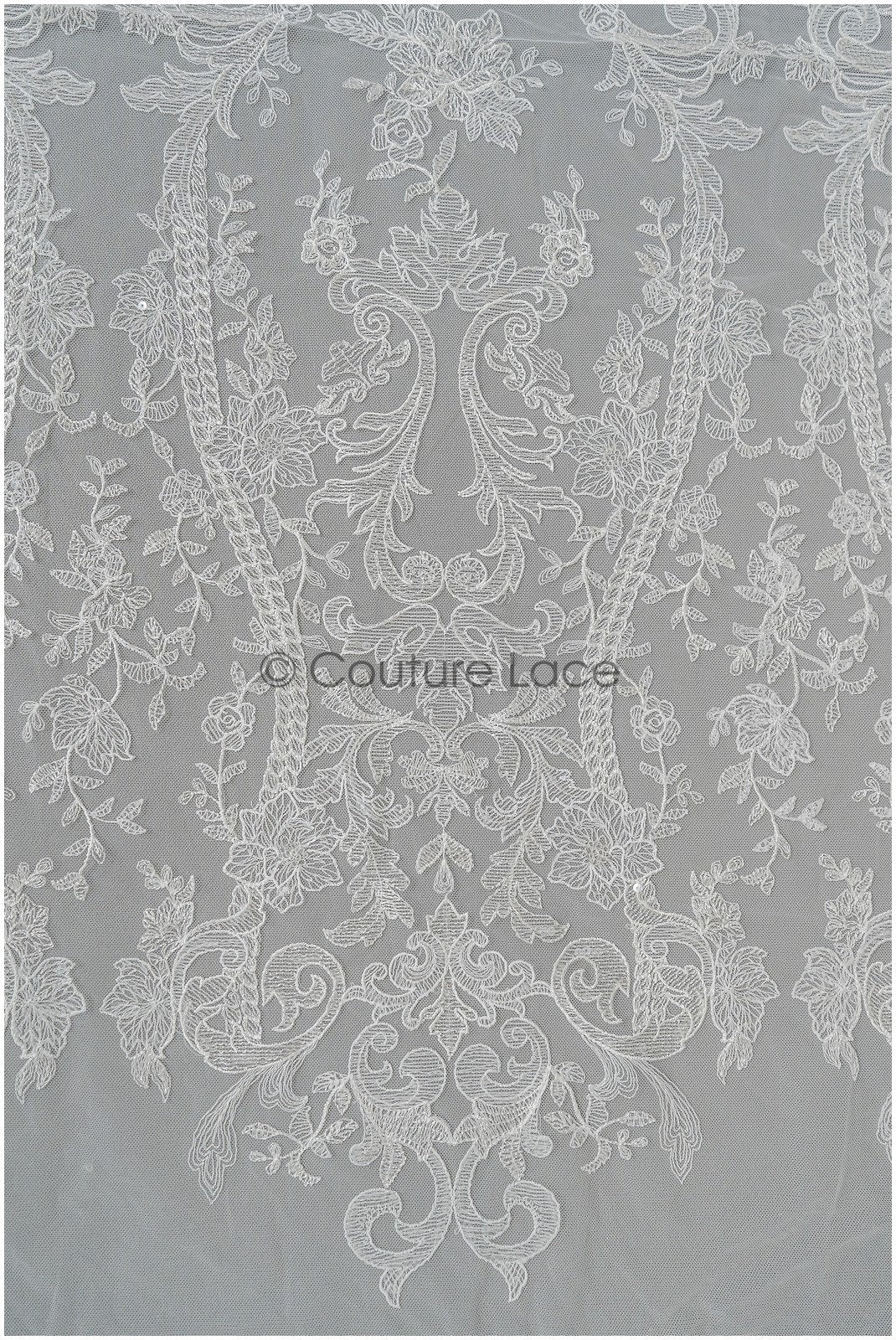 Romantische Braut Spitze Off-White/ Blumen Spitze/ Hochzeitskleid Spitenstoff/ Brautsptze// L21-085B