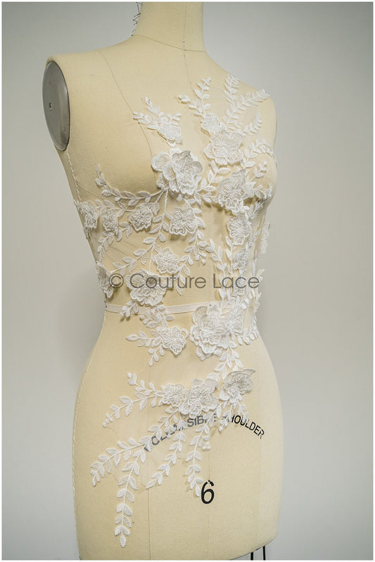 3D Blume Spitzen Applikation, 3D Blumen Applikation, Lace Blumen Applikation, Spitzen Applikation, 3D Brautkleid Spitzen Applikation, Braut Lacepatch// A21-250