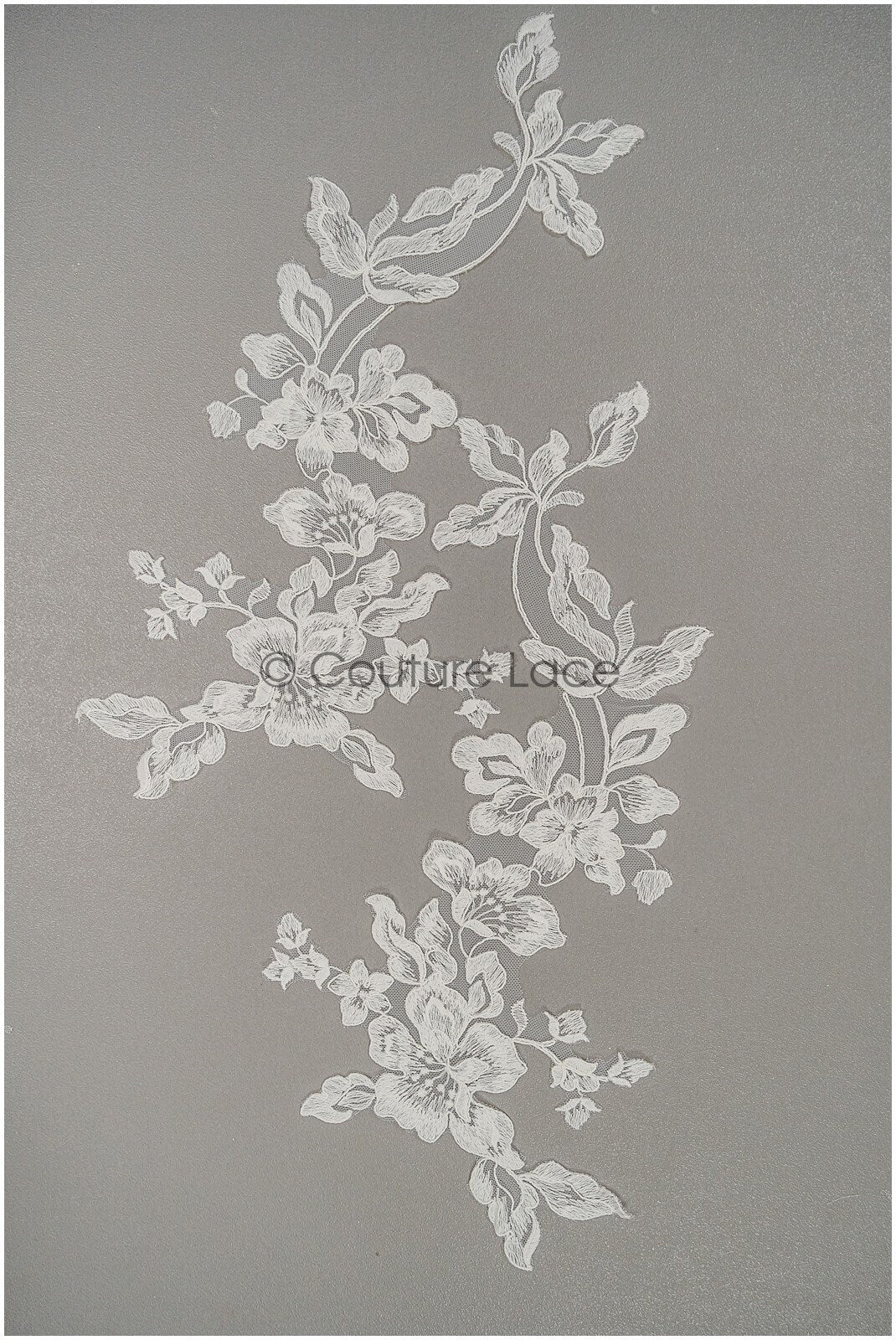 Floral lace appliques for bridal dress, floral lace patches, embroidered lace appliques, corded lace appliques off-white// A21-242