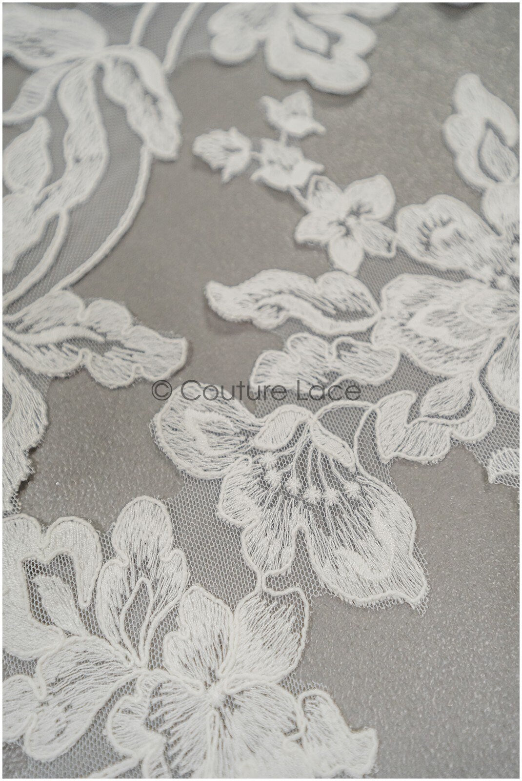 Floral lace appliques for bridal dress, floral lace patches, embroidered lace appliques, corded lace appliques off-white// A21-242