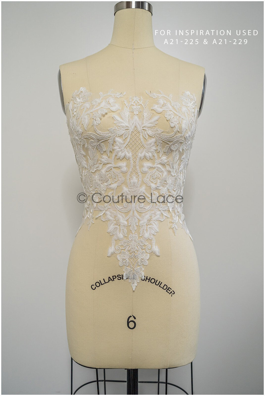Floral lace applique for wedding dress, floral lace patch, embroidered lace applique, bridal applique// A21-229