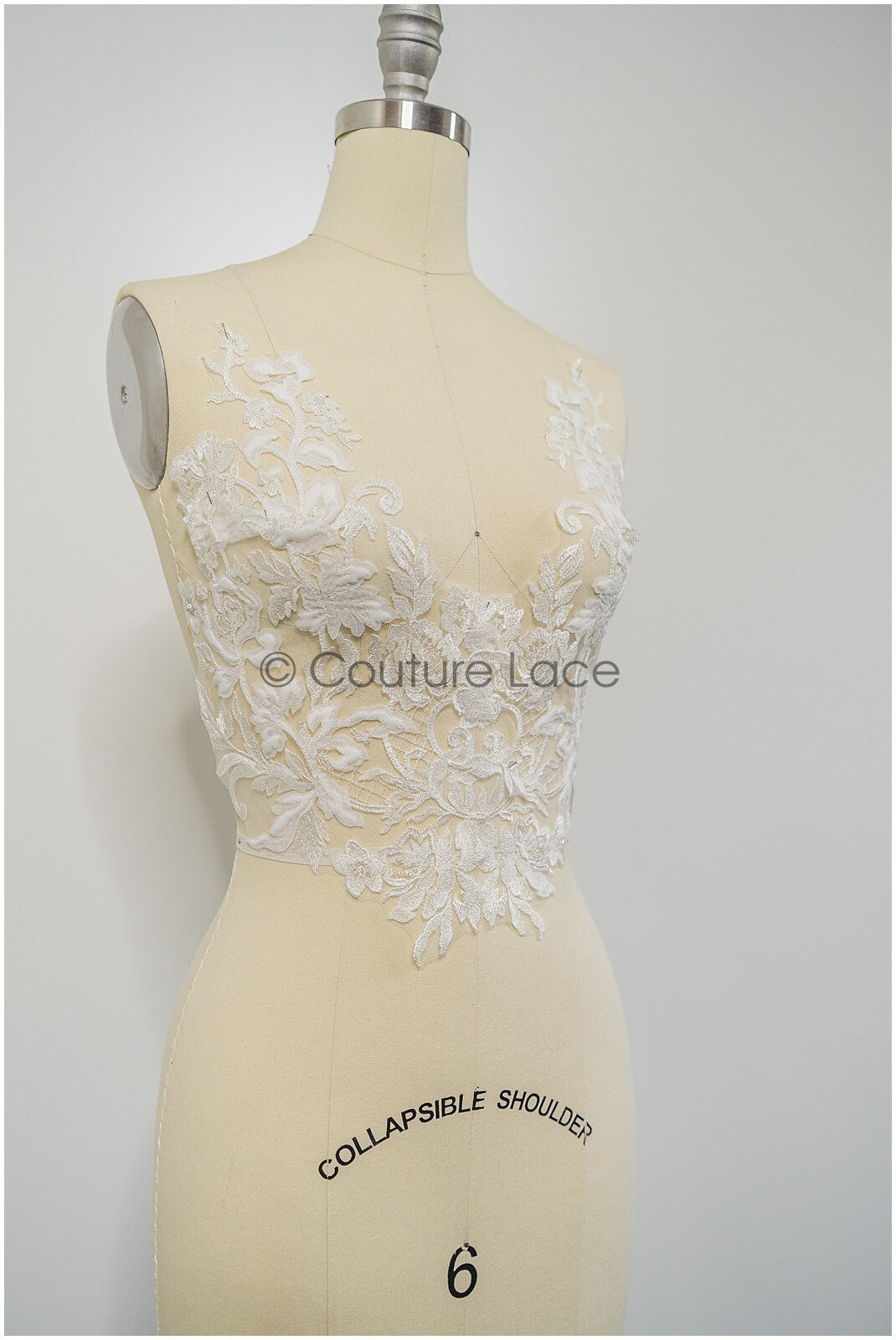 Floral lace applique for wedding dress, floral lace patch, embroidered lace applique, bridal applique// A21-225