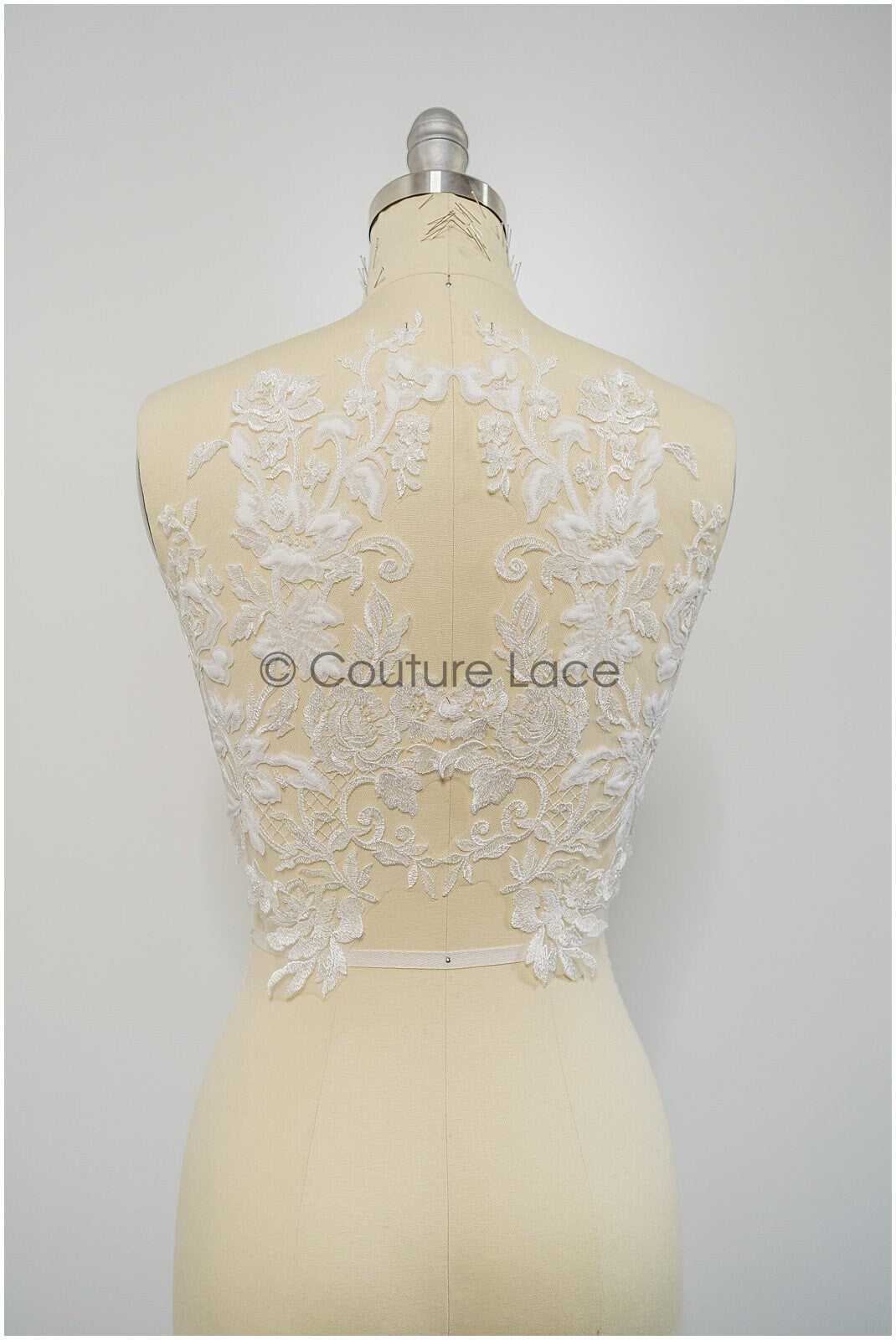 Floral lace applique for wedding dress, floral lace patch, embroidered lace applique, bridal applique// A21-225