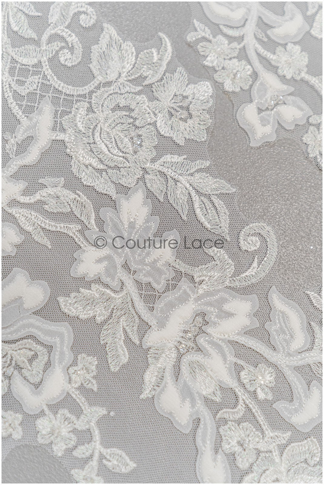 Floral lace applique for wedding dress, floral lace patch, embroidered lace applique, bridal applique// A21-225