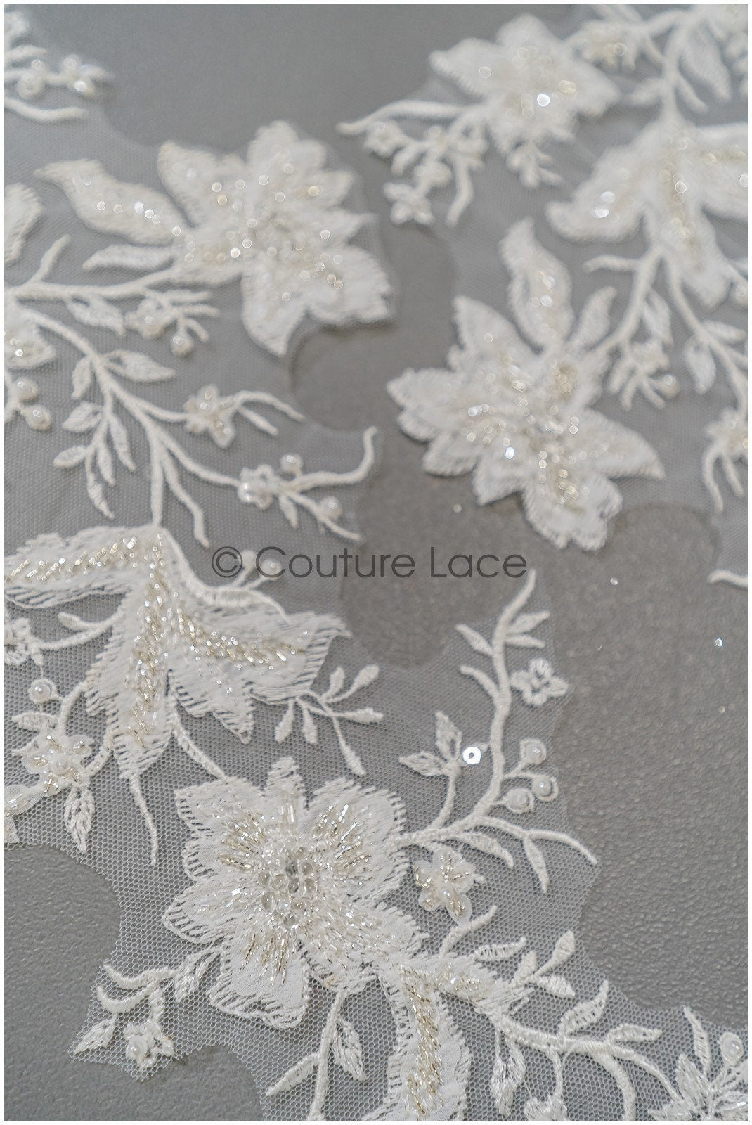 handbestickte Florale SpitzenApplikation für Brautkleid, Blumenspitze Aufnäher, bestickte Spitzenapplikation, Brautapplikation// A21-226