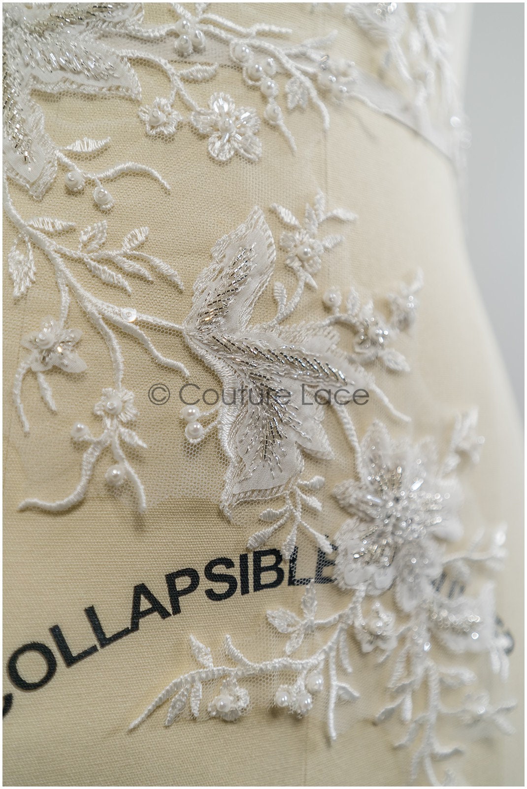 handbestickte Florale SpitzenApplikation für Brautkleid, Blumenspitze Aufnäher, bestickte Spitzenapplikation, Brautapplikation// A21-226
