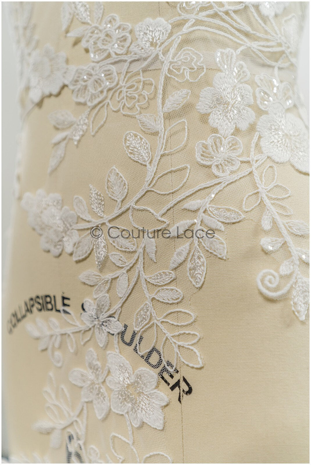 Floral lace appliques for bridal dress, floral lace patches, embroidered lace appliques, corded lace appliques off-white// A21-221