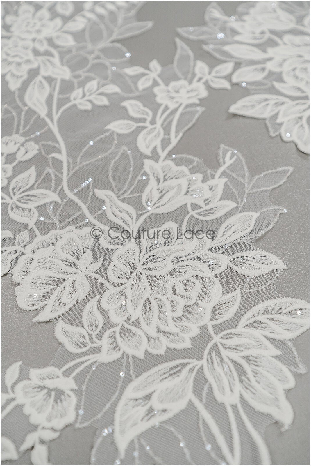 Floral lace appliques for bridal dress, floral lace patches, embroidered lace appliques, corded lace appliques off-white// A21-220