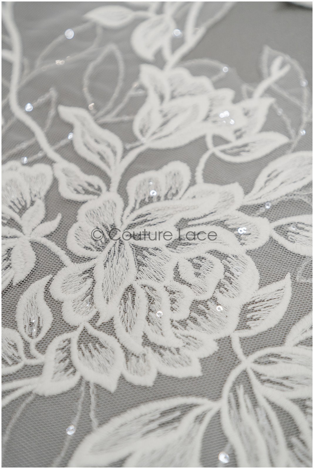 Floral lace appliques for bridal dress, floral lace patches, embroidered lace appliques, corded lace appliques off-white// A21-220