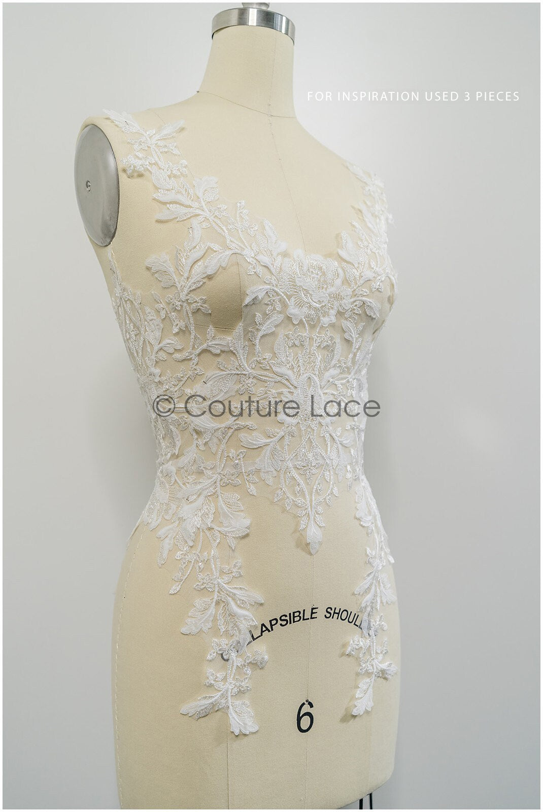 Perlen Applikation für Brautkleid, Blumenspitze Aufnäher, bestickte Spitzenapplikation, Brautapplikation// A21-197