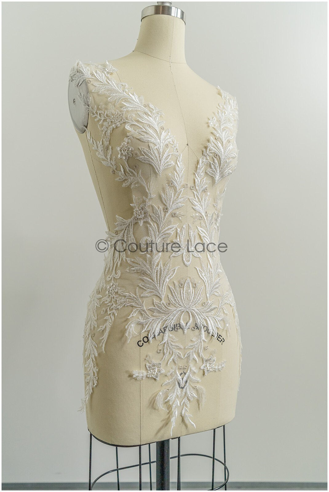 Floral lace applique for wedding dress, floral lace patch, embroidered lace applique, bridal applique// A21-202