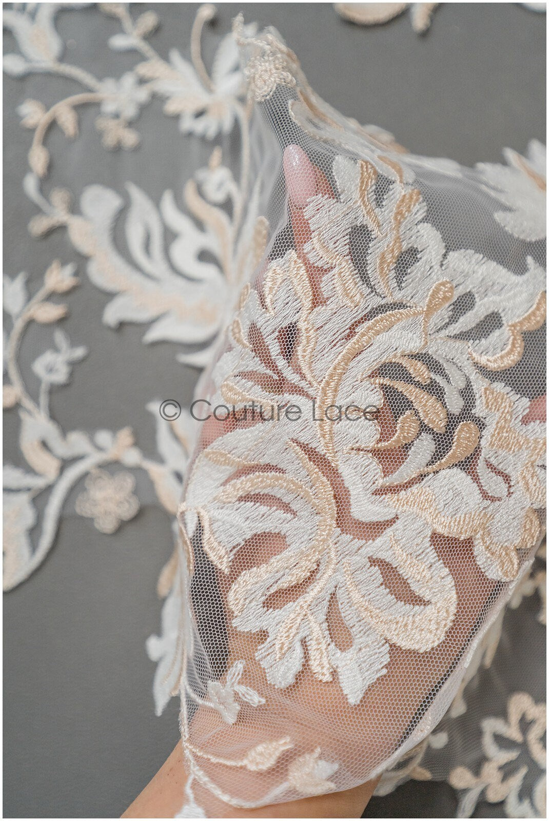 A21-203 / Florale SpitzenApplikation für Brautkleid, Blumenspitze Aufnäher, bestickte Spitzenapplikation, Brautapplikation